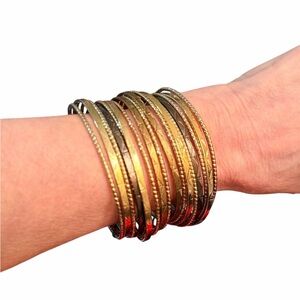 Libby Edelman Elegant Gold and Bronze tones Bangle Bracelet